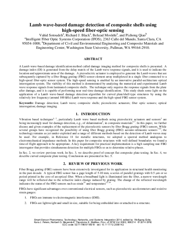 (PDF) Lamb wave-based damage detection of composite shells using high ...