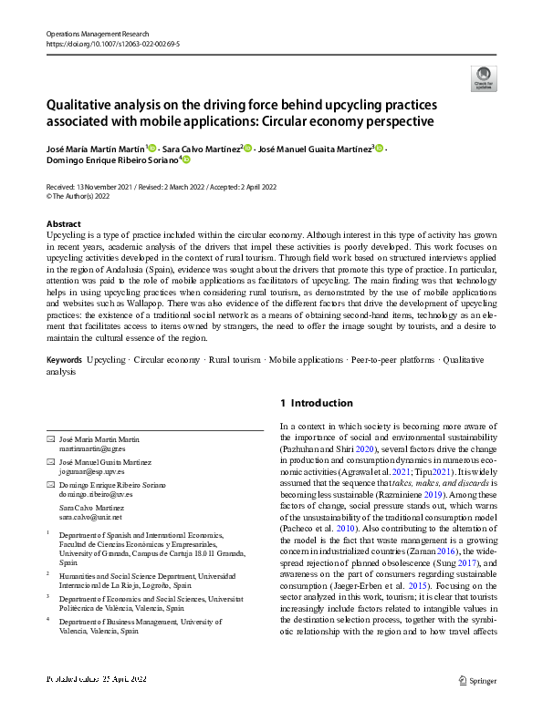 (PDF) Qualitative analysis on the driving force behind upcycling ...