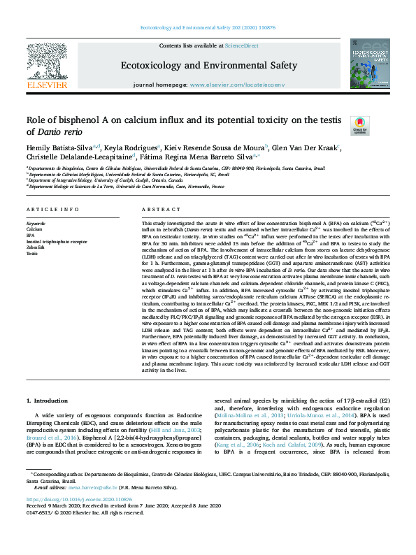 (PDF) Role of bisphenol A on calcium influx and its potential toxicity ...