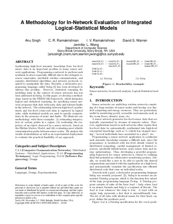 (PDF) A methodology for in-network evaluation of integrated logical ...