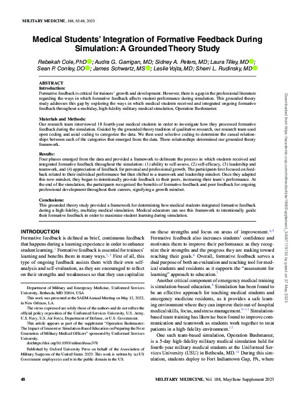 (PDF) Medical Students’ Integration of Formative Feedback During ...