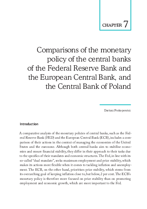 (PDF) Comparisons of the monetary policy of the central banks of the ...