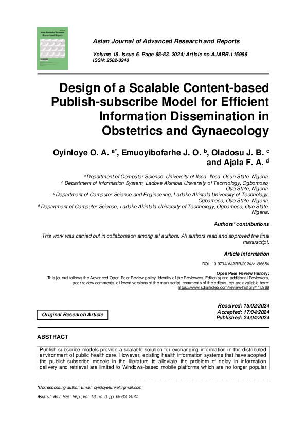 (PDF) Design of a Scalable Content-based Publish-subscribe Model for ...