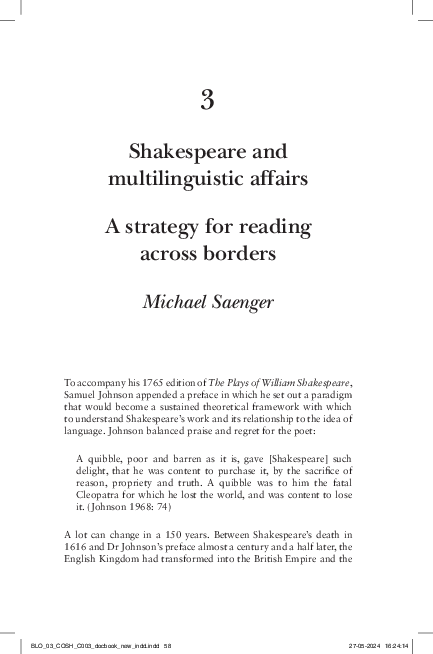(PDF) Shakespeare and Multilinguistic Affairs: A Strategy for Reading ...