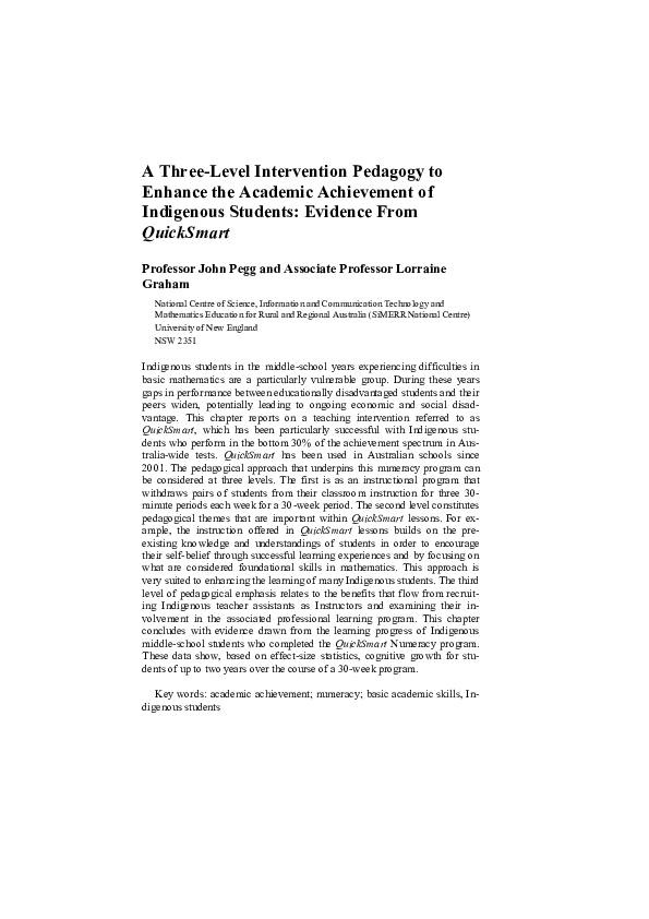 (PDF) A Three-Level Intervention Pedagogy to Enhance the Academic ...