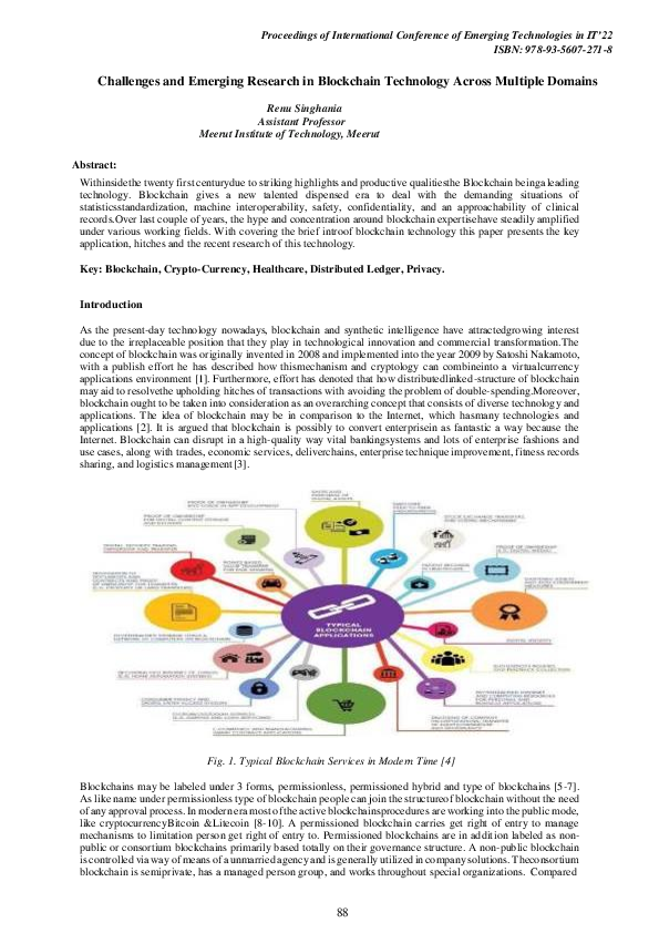 (PDF) Challenges and Emerging Research in Blockchain Technology Across ...