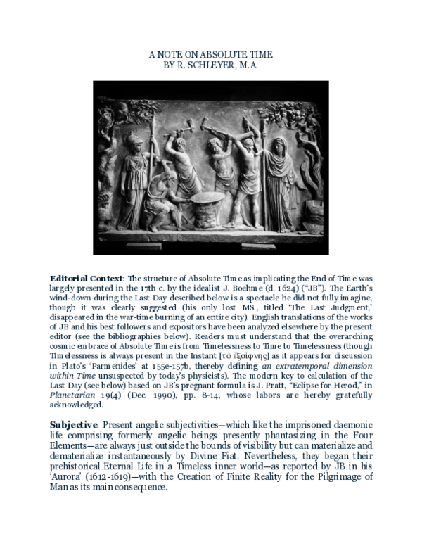 (PDF) A Note on Absolute Time