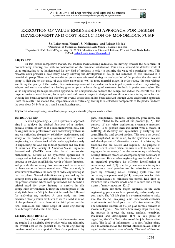 (PDF) Execution of Value Engineering Approach for Design Development ...