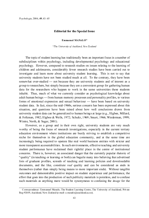 (PDF) Editorial for the Special Issue