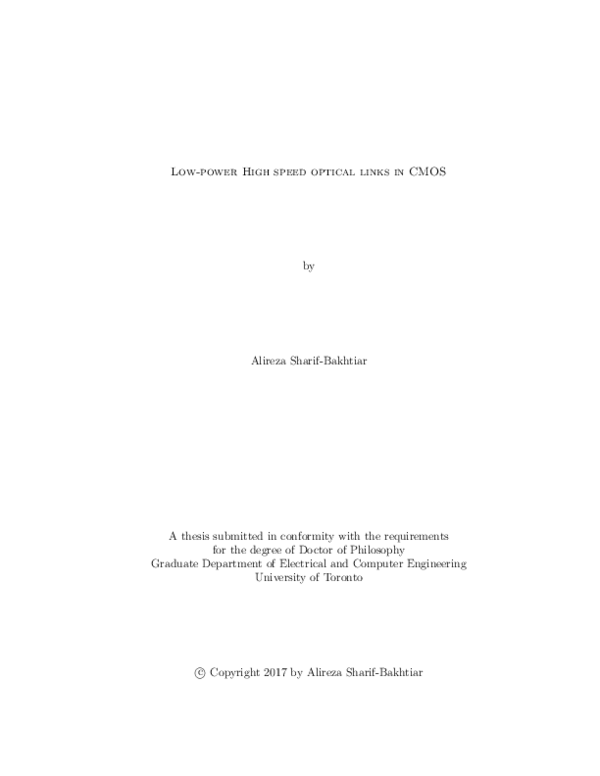 (PDF) Low power high speed optical links in CMOS
