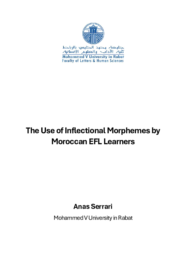 (PDF) The Use of Inflectional Morphemes by Moroccan EFL Learners