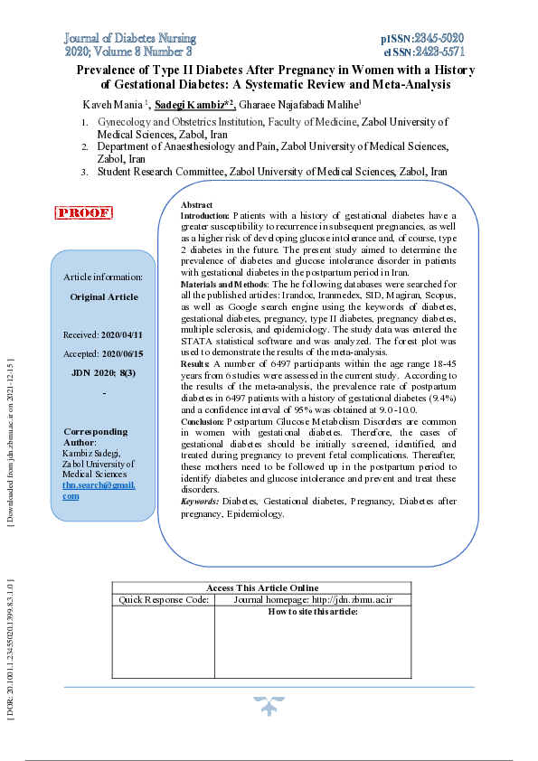 (PDF) Prevalence of Type II Diabetes After Pregnancy in Women with a ...