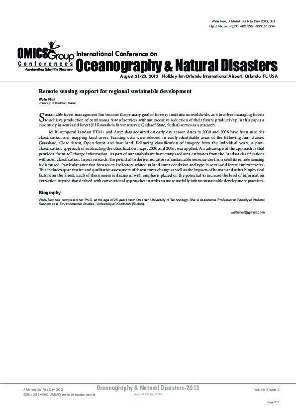 (PDF) Remote sensing support for regional sustainable development