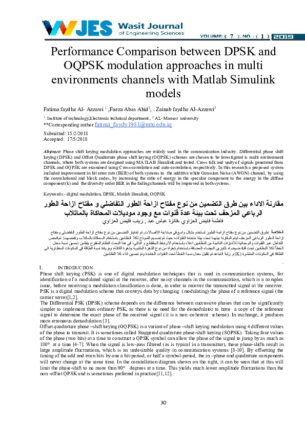 (PDF) Performance Comparison between DPSK and OQPSK modulation ...
