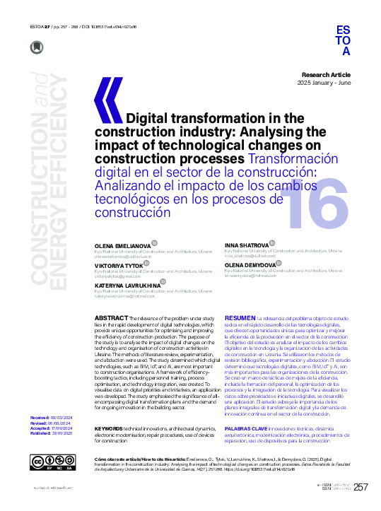 (PDF) Digital transformation in the construction industry: Analysing ...