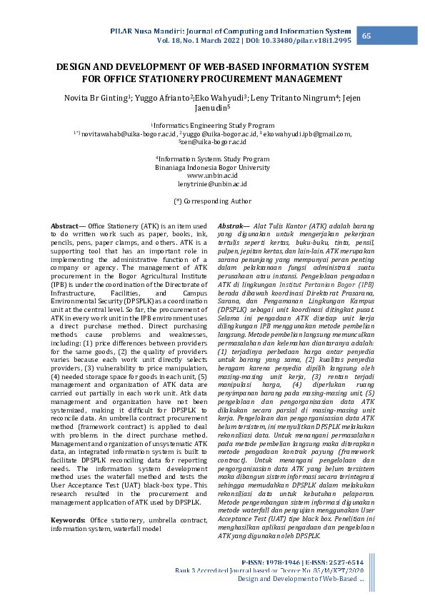 (PDF) Design and Development of Web-Based Information System for Office ...