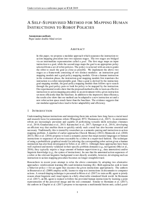 (PDF) A Self-Supervised Method for Mapping Human Instructions to Robot ...