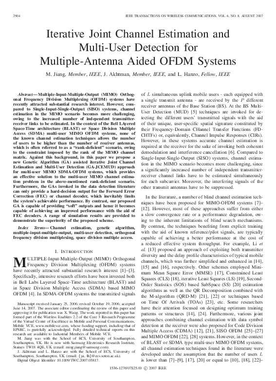 (PDF) Iterative Joint Channel Estimation and Multi-User Detection for ...