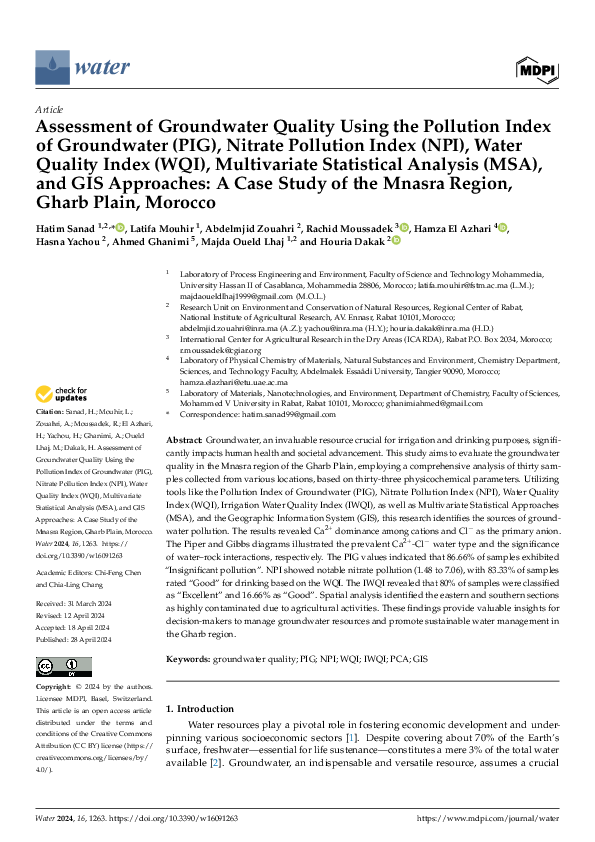 (PDF) Assessment of Groundwater Quality Using the Pollution Index of ...