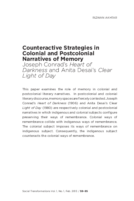(PDF) Counteractive Strategies in Colonial and Postcolonial Narratives ...