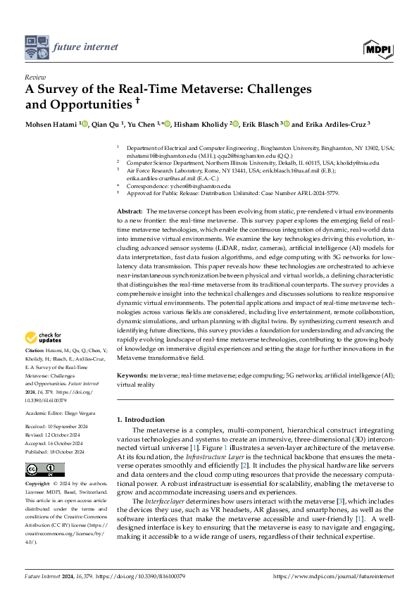 (PDF) A Survey of the Real-Time Metaverse: Challenges and Opportunities