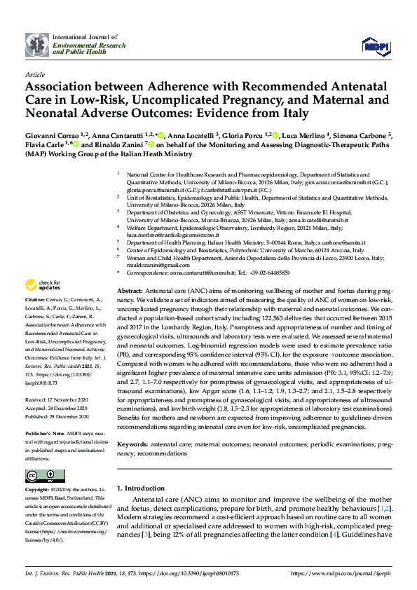 (PDF) Association between Adherence with Recommended Antenatal Care in ...