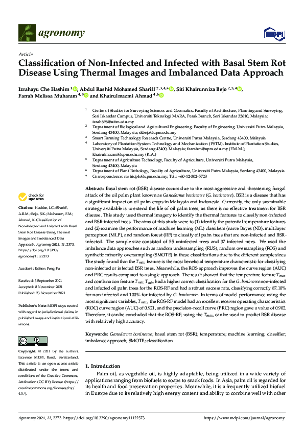 (PDF) Classification of Non-Infected and Infected with Basal Stem Rot ...