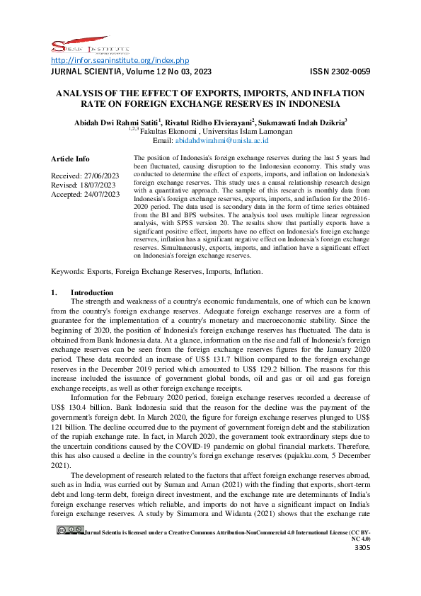 (PDF) ANALYSIS OF THE EFFECT OF EXPORTS, IMPORTS, AND INFLATION RATE ON ...