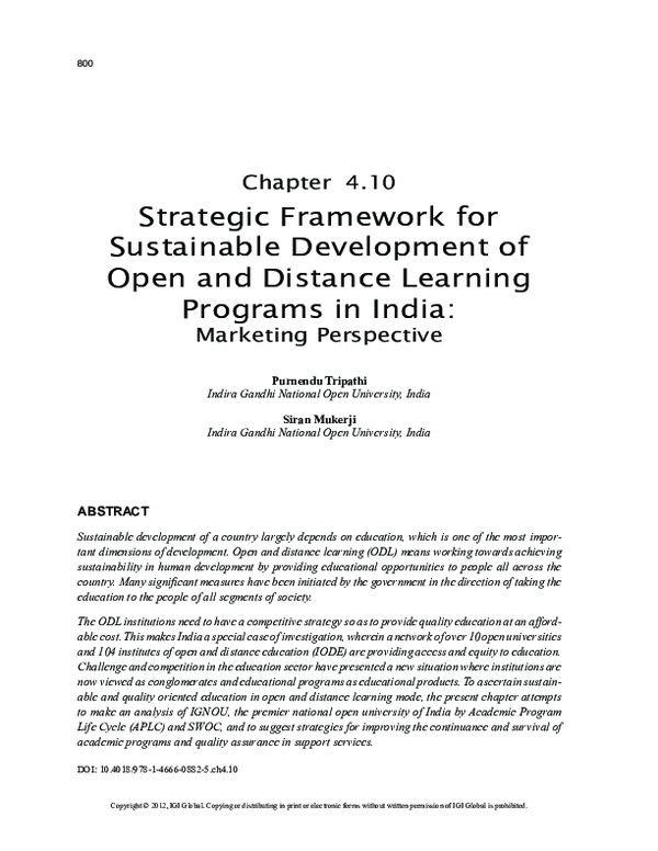 (PDF) Strategic Framework for Sustainable Development of Open and ...