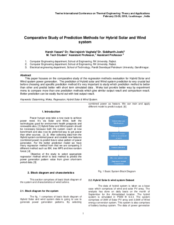 (PDF) Comparative Study of Prediction Methods For Hybrid Solar and Wind ...