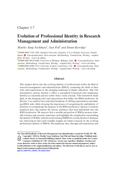 (PDF) Evolution of Professional Identity in Research Management and ...