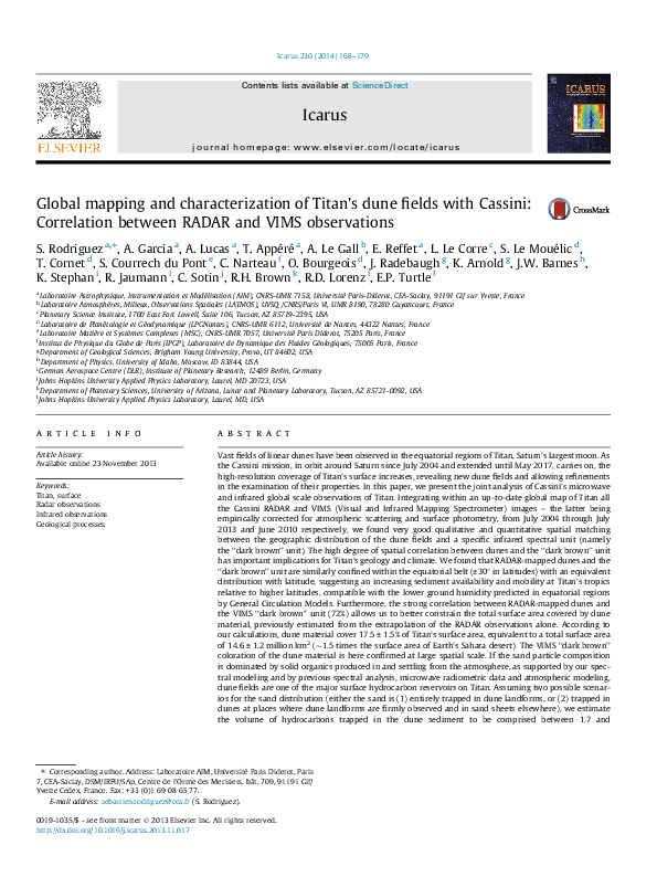 (PDF) Global mapping and characterization of Titan’s dune fields with ...