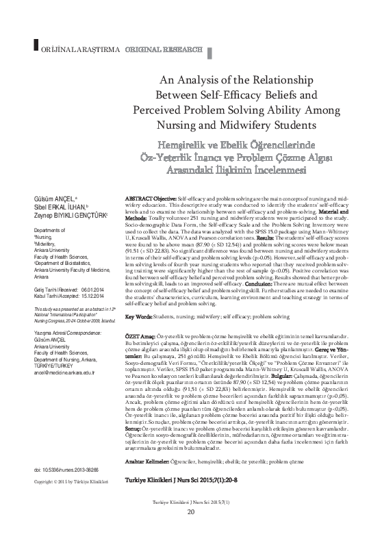 (PDF) An Analysis of the Relationship Between Self-Efficacy Beliefs and ...
