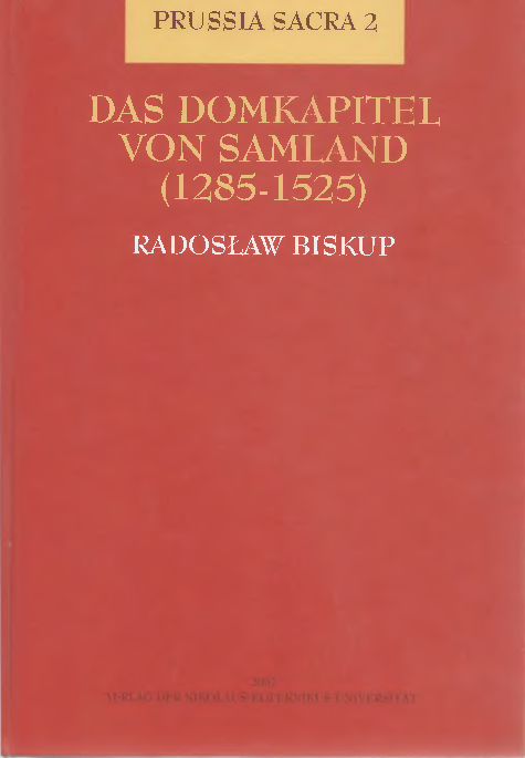 (PDF) Das Domkapitel von Samland (1285-1525)