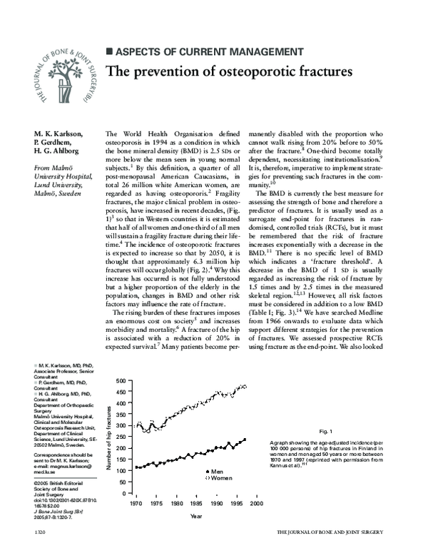 (PDF) The prevention of osteoporotic fractures