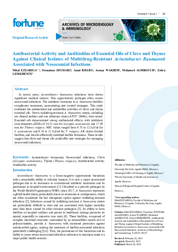 (PDF) Antibacterial Activity and Antibiofilm of Essential Oils of Clove ...