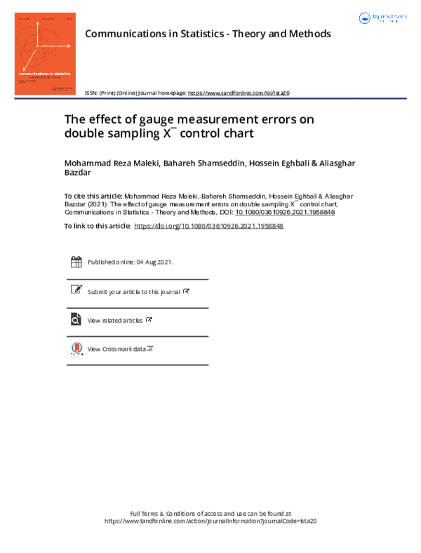 (PDF) The effect of gauge measurement errors on double sampling X ...