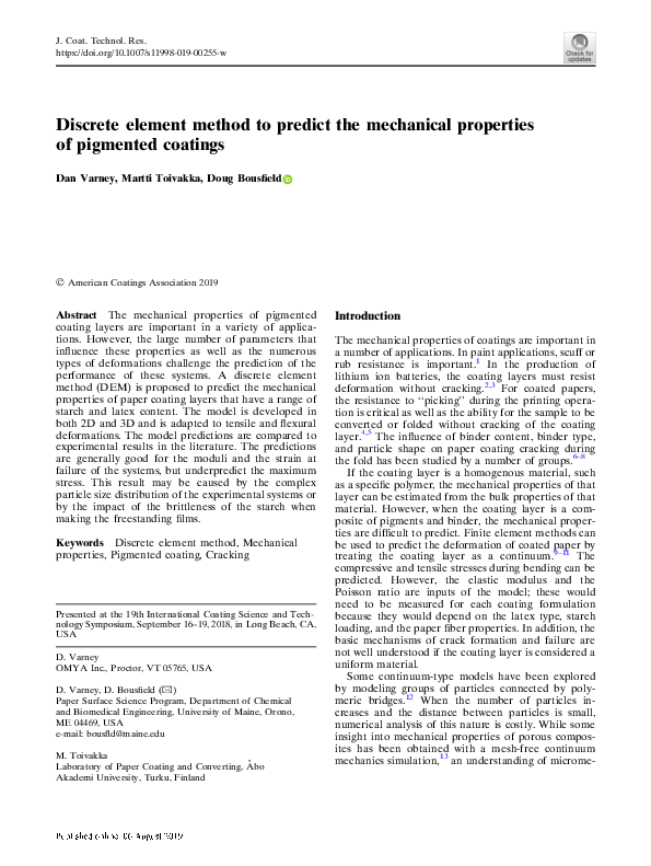 (PDF) Discrete element method to predict the mechanical properties of ...