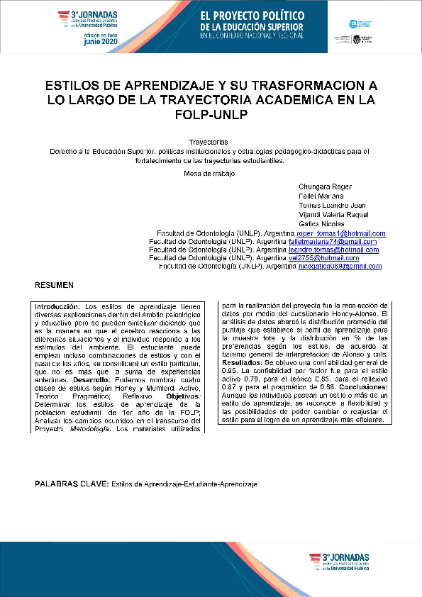 (PDF) Estilos de aprendizaje y su trasformación a lo largo de la ...
