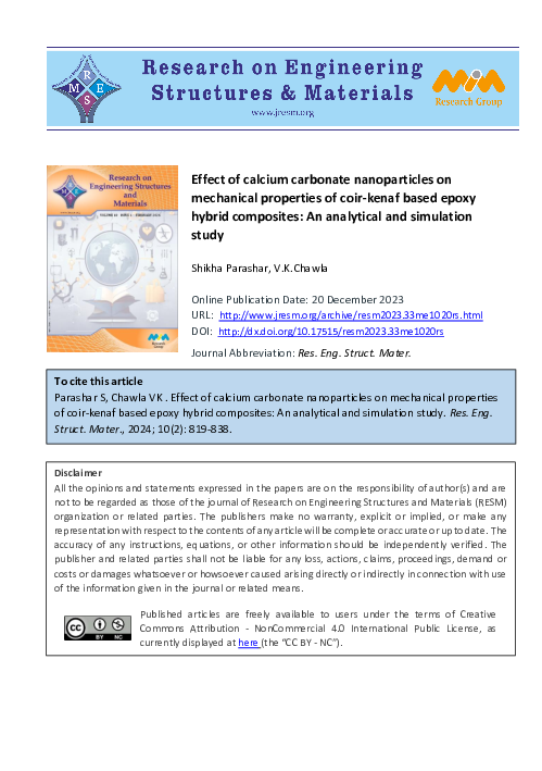 (PDF) Effect of calcium carbonate nanoparticles on mechanical ...