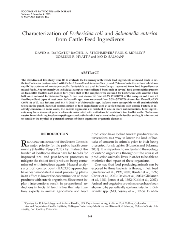 (PDF) Characterization of Escherichia coli and Salmonella enterica from ...