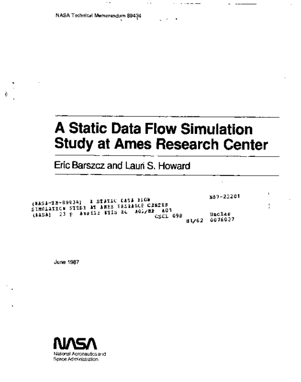 (PDF) A static data flow simulation study at Ames Research Center
