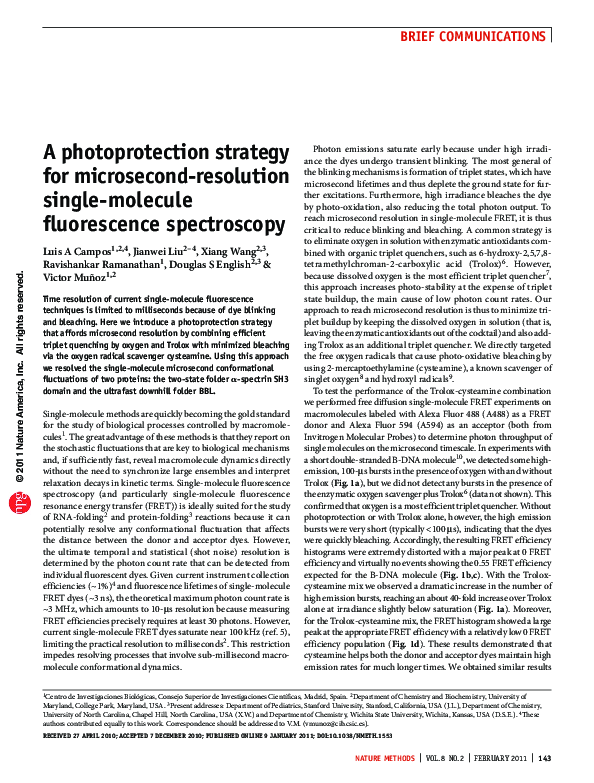 (PDF) A photoprotection strategy for microsecond-resolution single ...