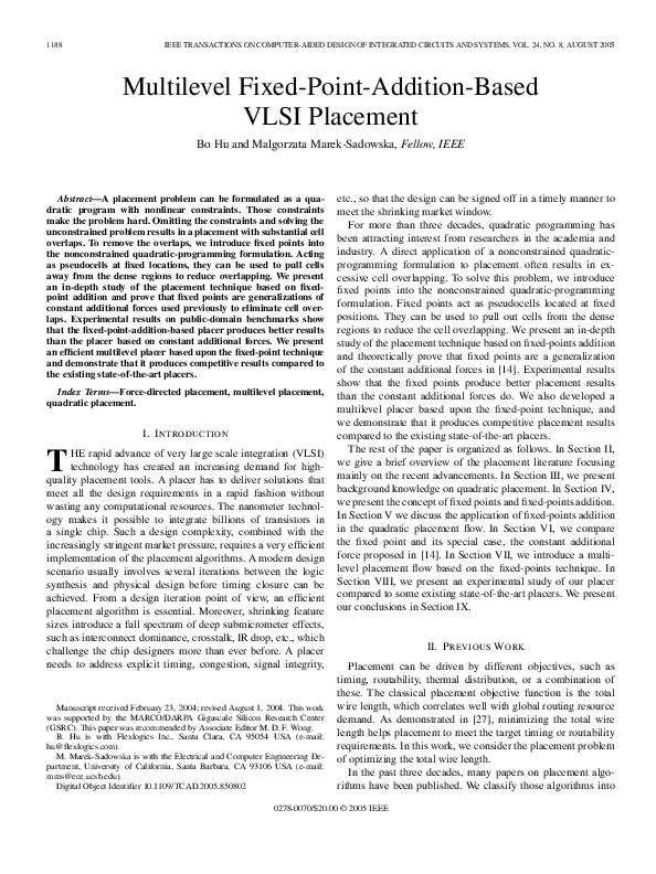 (PDF) Multilevel fixed-point-addition-based VLSI placement