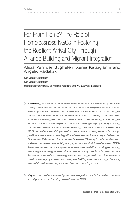 (PDF) Far From Home? The Role of Homelessness NGOs in Fostering the ...