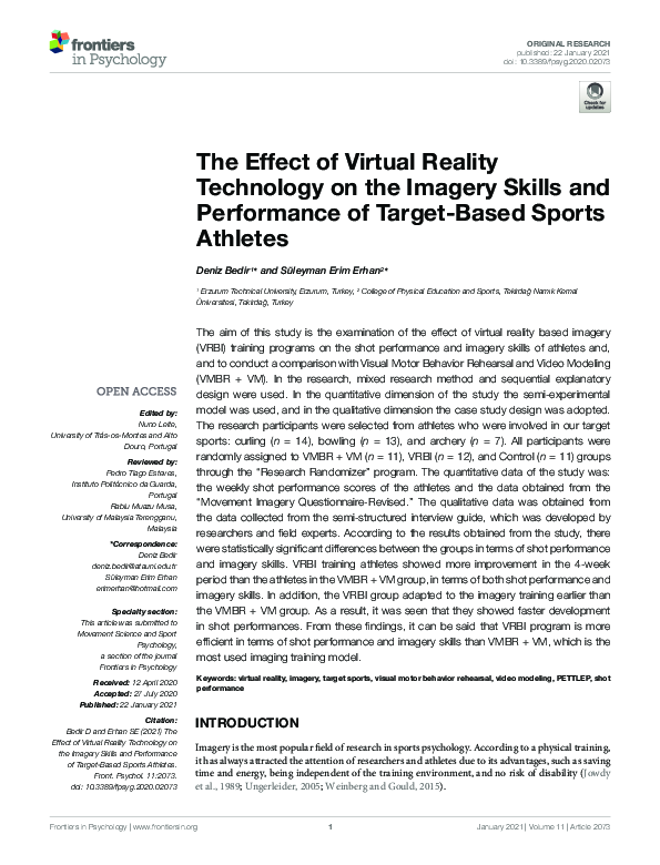 (PDF) The Effect of Virtual Reality Technology on the Imagery Skills ...