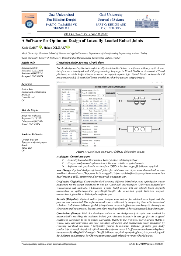 (PDF) A Software for Optimum Design of Laterally Loaded Bolted Joints