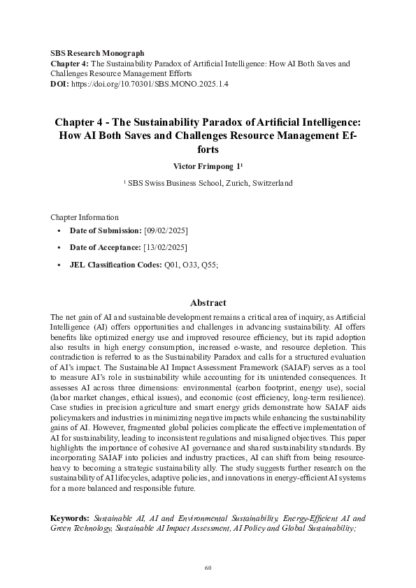 (PDF) The Sustainability Paradox of Artificial Intelligence: How AI ...