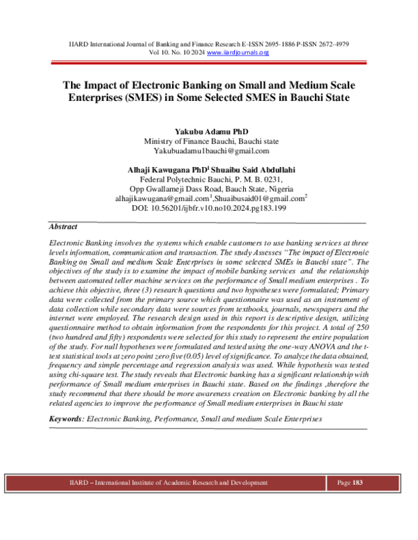 (PDF) The Impact of Electronic Banking 183 199