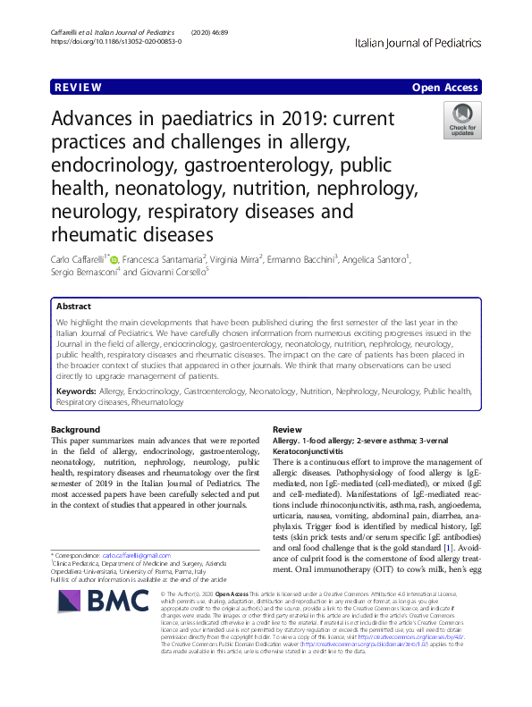 (PDF) Advances in paediatrics in 2019: current practices and challenges ...